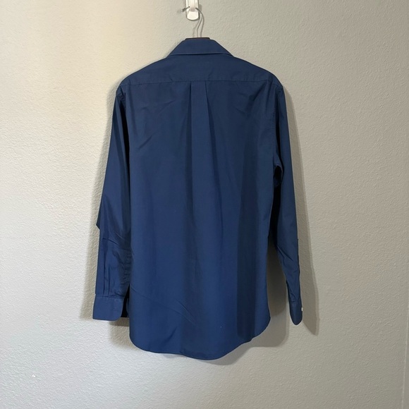 Valerio Garati Fitted Man Blue Collared Long Sleeves Button-Down T-Shirt Sz L - Picture 3 of 14